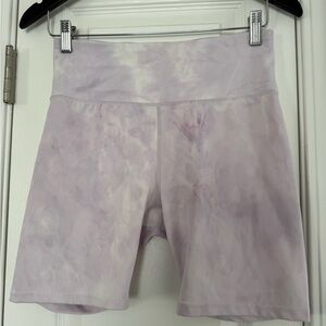Pastel Lavender Tie-Dye High-Rise Bike Shorts